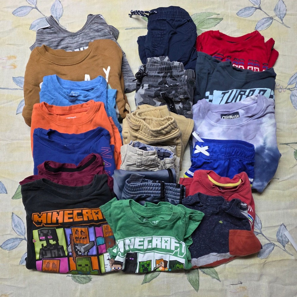 Boys 4T Clothing Lot 19pc OshKosh Minecraft Garanimals Carters Pants Shirts